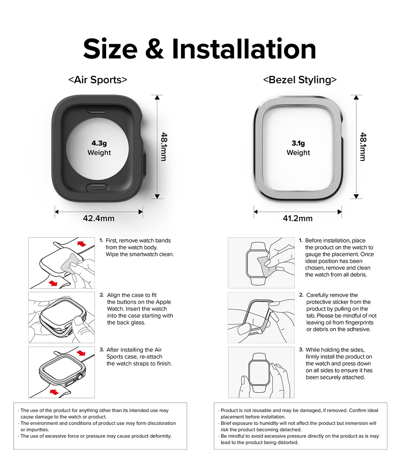 Ringke Air Sports + Bezel Styling for Apple Watch Series 9, 8, 7 (41 mm), SE 3, 2, 1 (40 mm) Case, TPU Cover with Stainless Steel Frame - Black / 30 - Image 7