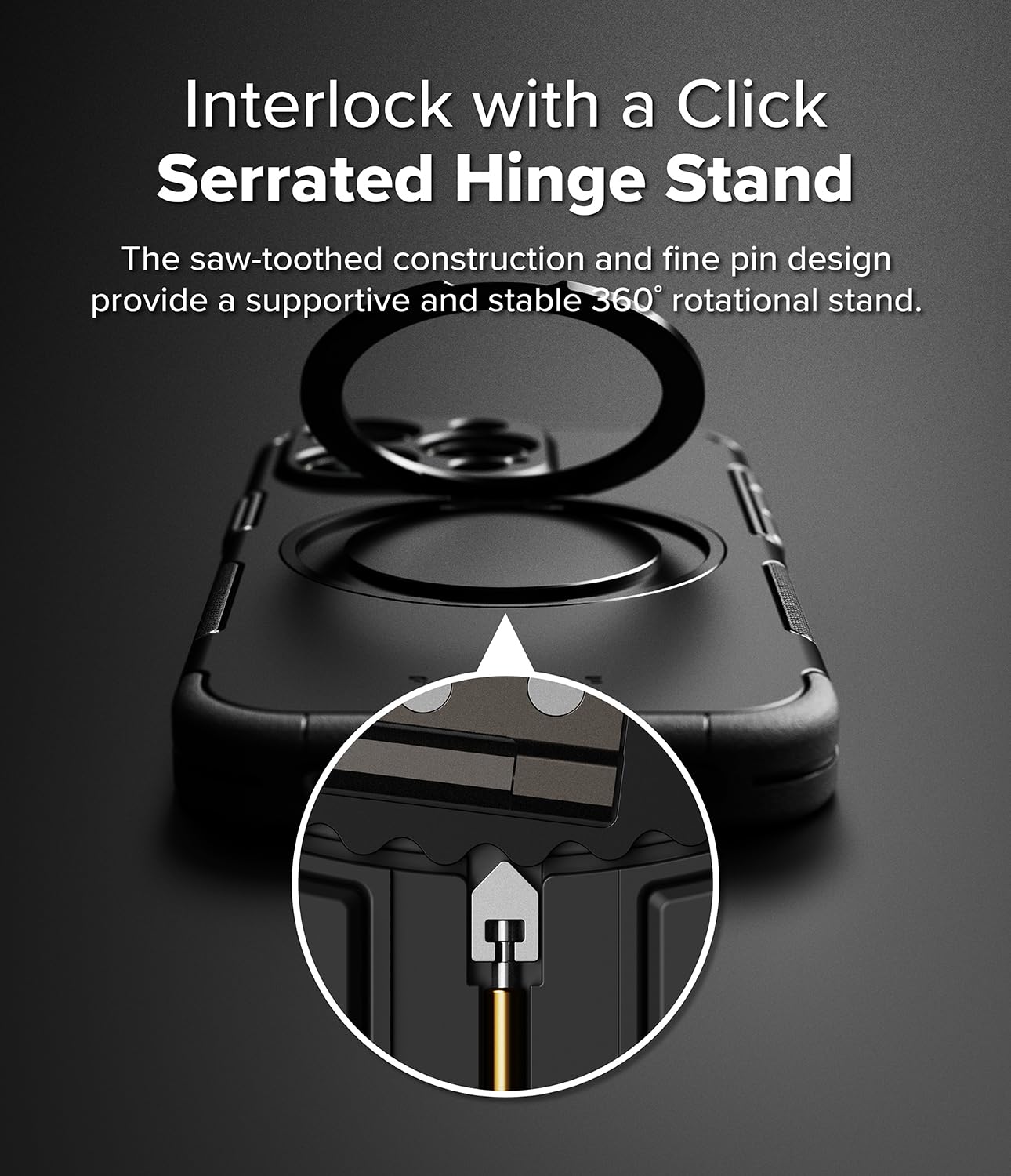 Ringke Alles [Compatible with MagSafe] Designed for iPhone 16 Pro Case, Shockproof Cover with 360° Rotating Kickstand, Powerful Magnet Camera Control Capture Button - Black - Image 7