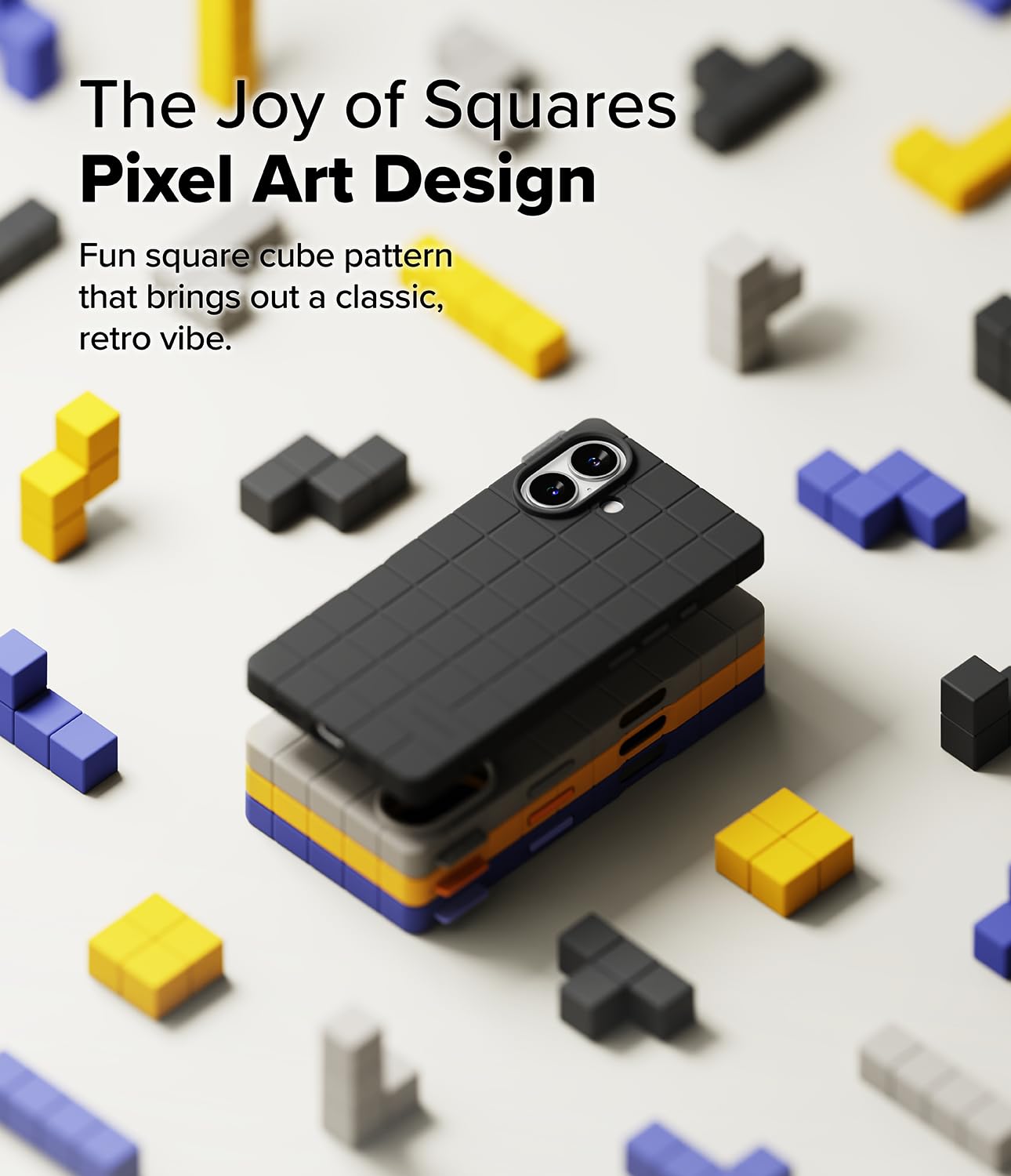 Ringke Bitmap Silicone Magnetic [Compatible with MagSafe] Designed for iPhone 16 Case, Anti-Stain Coating Classic Retro Vibe Soft Durable Cover - Black - Image 3