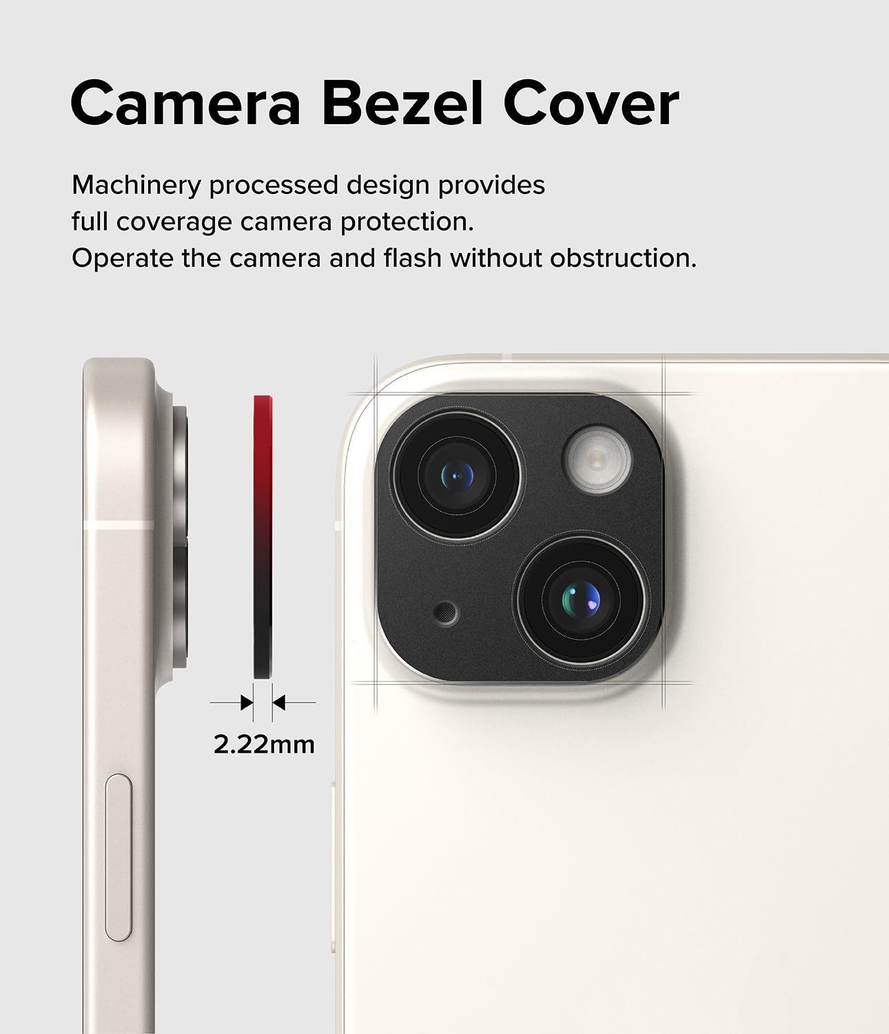 Ringke Camera Styling [Make the Phone Look Better] Compatible with iPhone 15 Camera Lens Protector and iPhone 15 Plus Camera Lens Protector, Protective Stylish Aluminum Frame - Black - Image 6