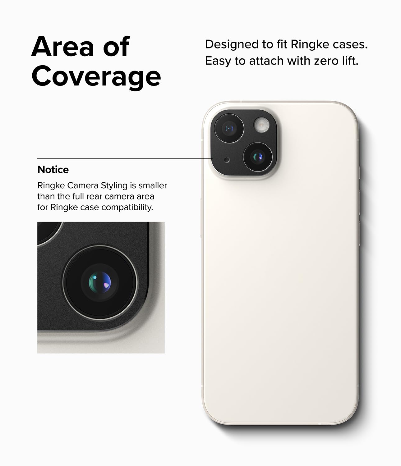 Ringke Camera Styling [Make the Phone Look Better] Compatible with iPhone 15 Camera Lens Protector and iPhone 15 Plus Camera Lens Protector, Protective Stylish Aluminum Frame - Black - Image 7