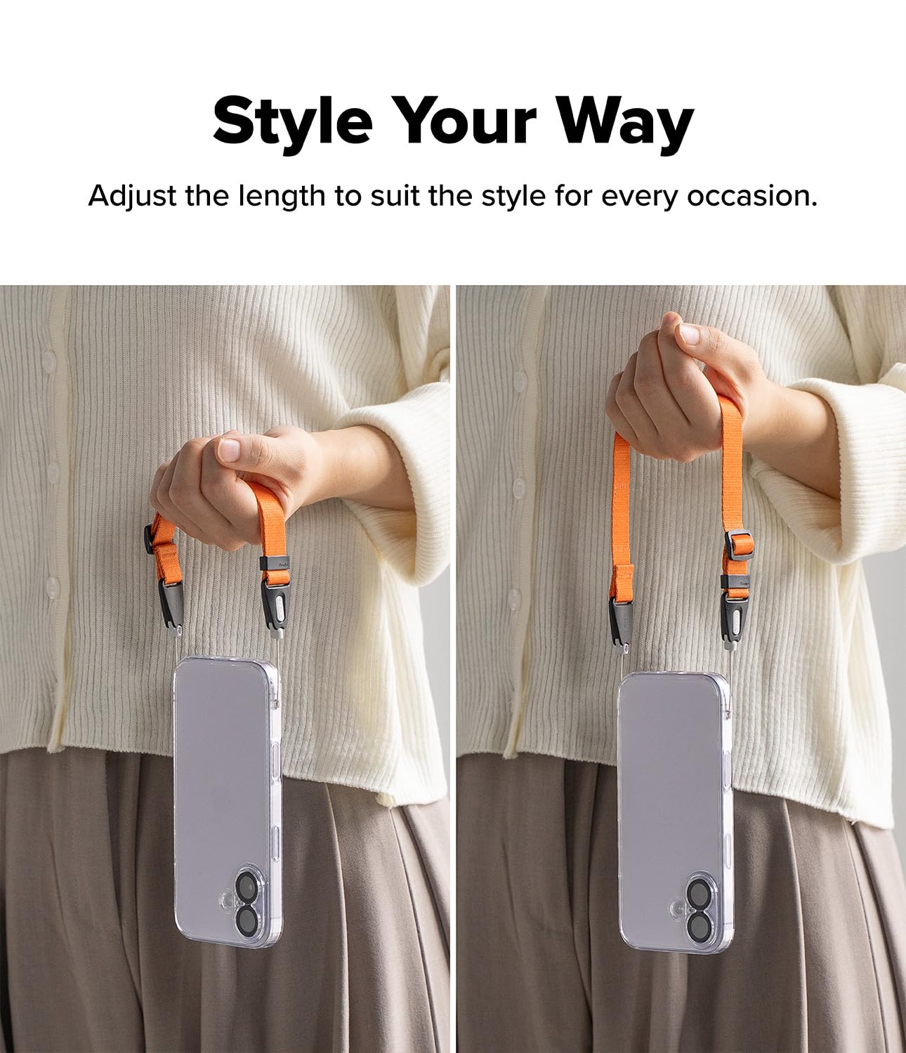 Ringke Dual Hand Slim Strap [Adjustable Wrist Lanyard Strap] [One-Touch Buckle] for Phone Case, Camera, Keys, USB Flash Drive - Image 4