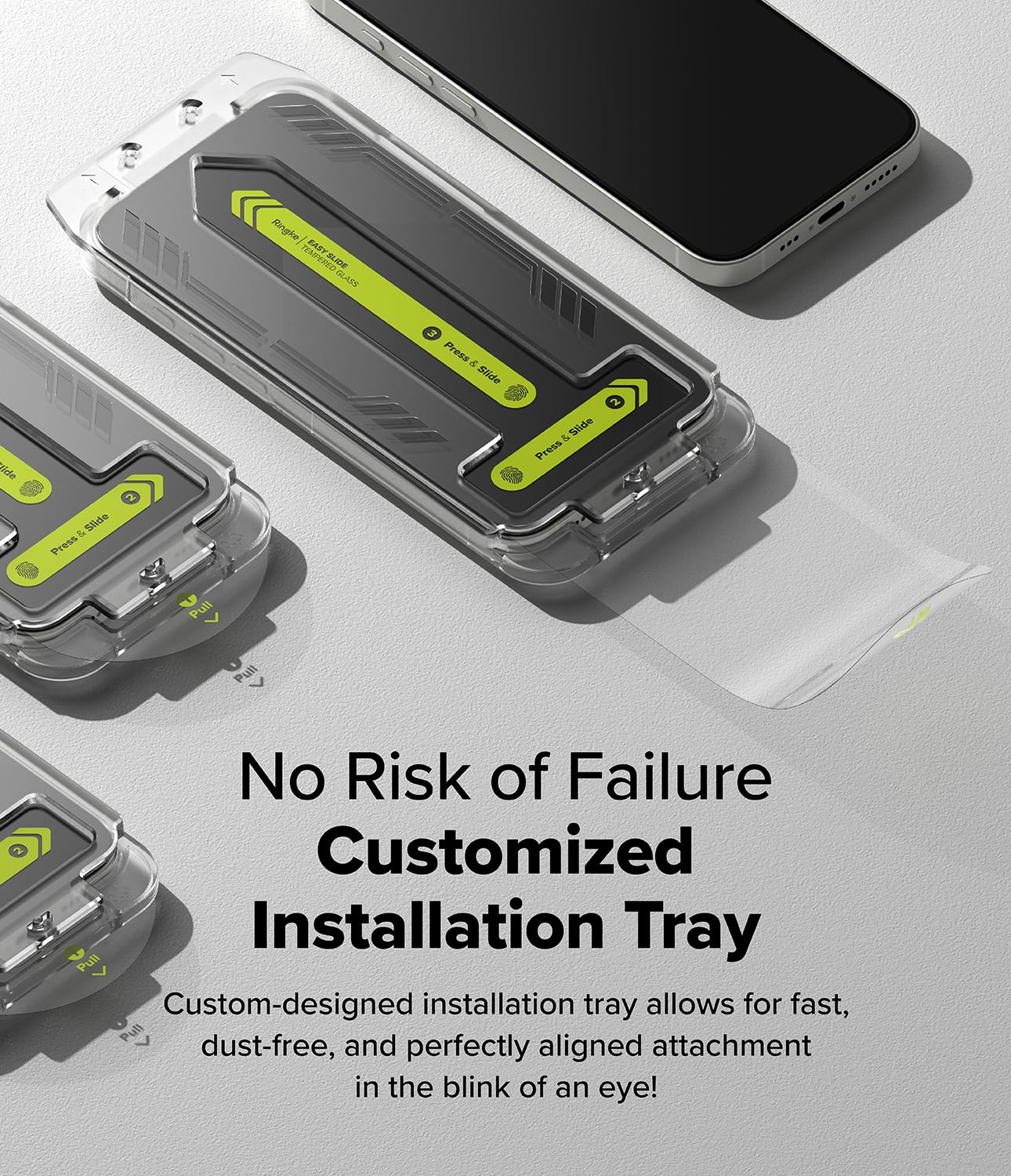 Ringke Easy Slide [Super Easy to Install] Compatible with iPhone 17e, 16e, 14, 13, 13 Pro Screen Protector, Case Friendly 9H Hardness Tempered Glass with Simple installation Tool - 2 Pack - Image 3