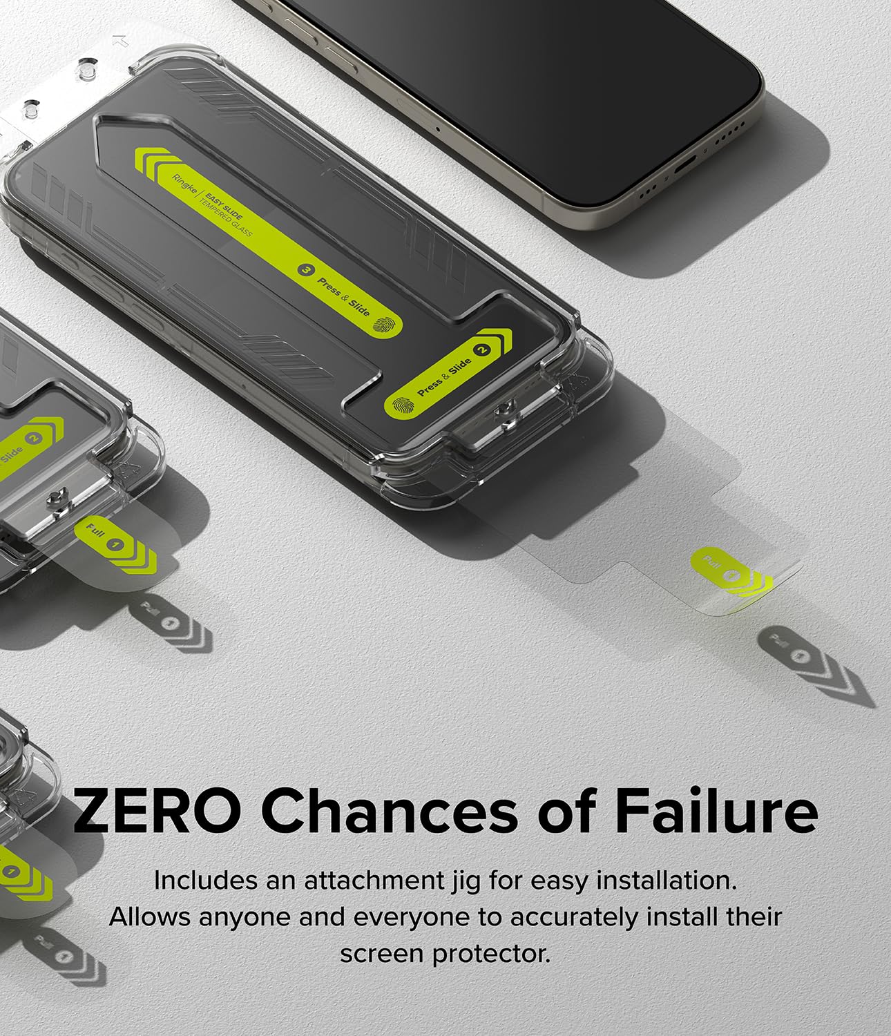 Ringke Easy Slide Tempered Glass [Super Easy to Install] Compatible with iPhone 15 Pro Max Screen Protector, Case Friendly Shatterproof Premium 9H Hardness - 2 Pack - Image 3