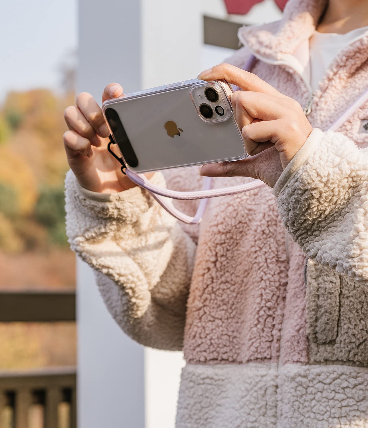 Ringke Holder Link Black Adjustable Crossbody Neck Strap, Universal Multifunctional Lanyard Patch for Most Smartphones - Image 6