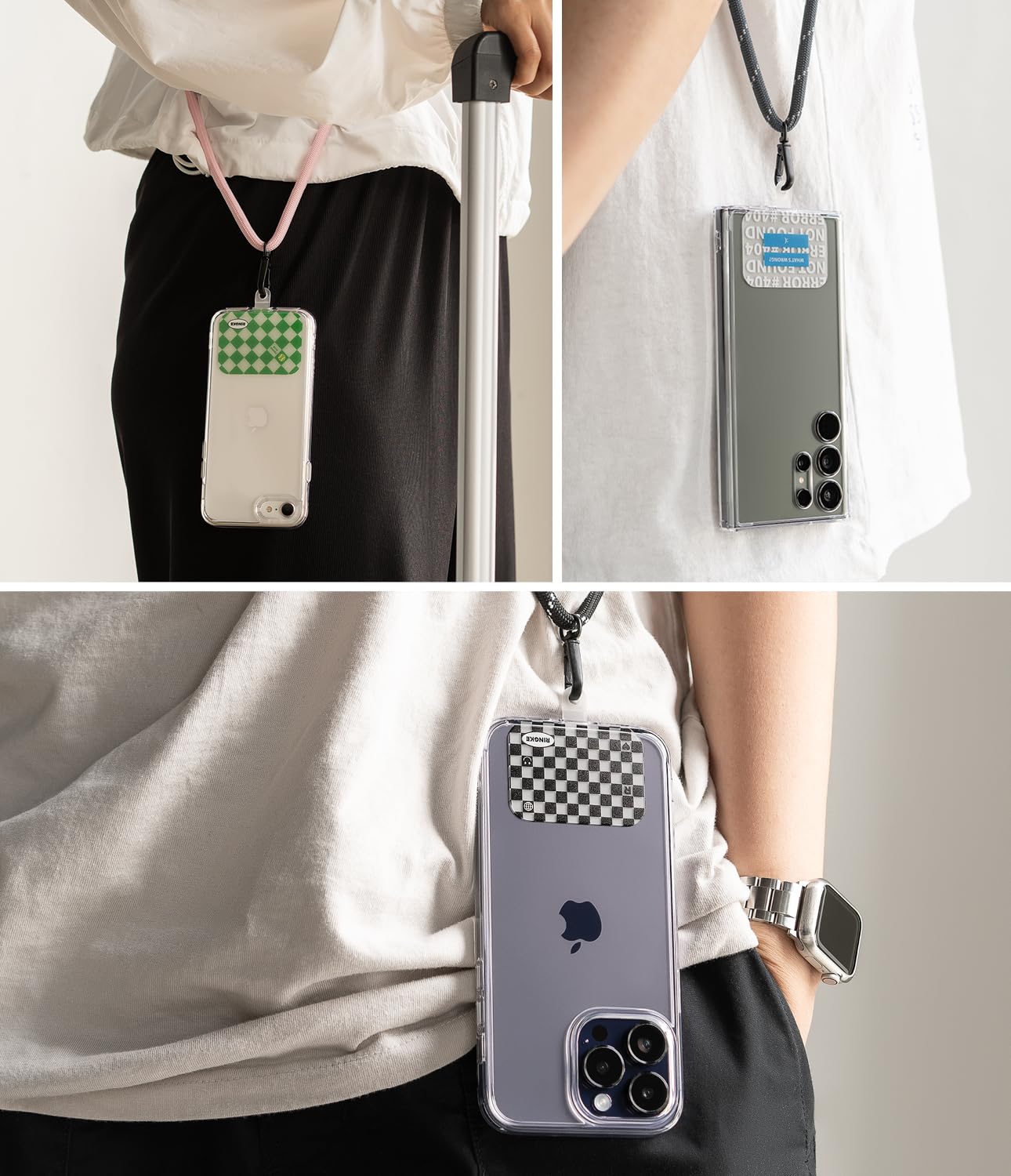 Ringke Holder Link Blue Label Adjustable Crossbody Neck Strap, Universal Multifunctional Lanyard Patch for Most Smartphones - Image 7