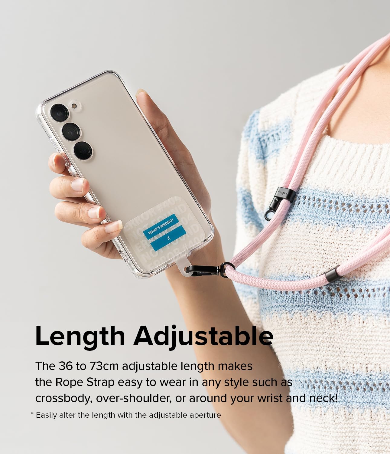 Ringke Holder Link Blue Label Adjustable Crossbody Neck Strap, Universal Multifunctional Lanyard Patch for Most Smartphones - Image 6