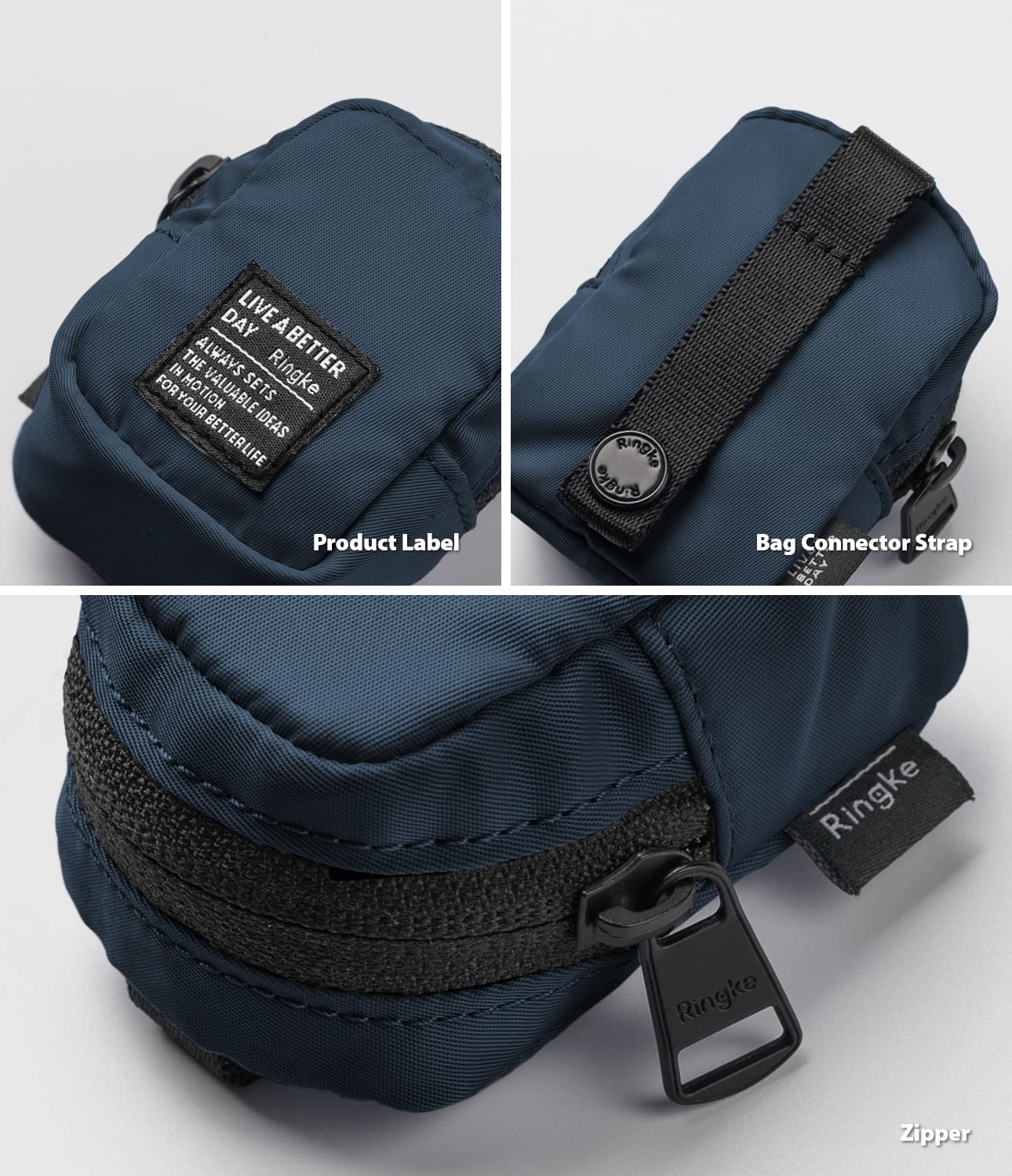 Ringke Mini Pouch Block, Small Bag for Universal Wireless Ear Buds, Durable Waterproof Keychain Backpack Accessories for AirPods Pro 3 & 2 & 1, AirPods 4 & 3 & 2 & 1 Case - Image 3