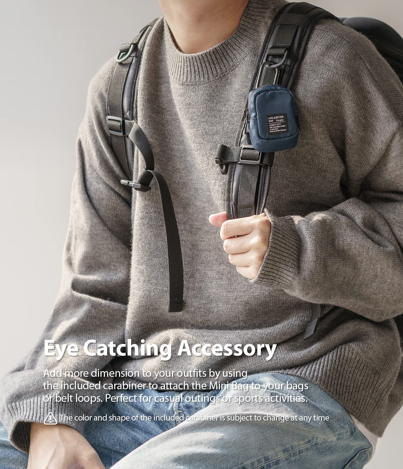 Ringke Mini Pouch Block, Small Bag for Universal Wireless Ear Buds, Durable Waterproof Keychain Backpack Accessories for AirPods Pro 3 & 2 & 1, AirPods 4 & 3 & 2 & 1 Case - Image 4