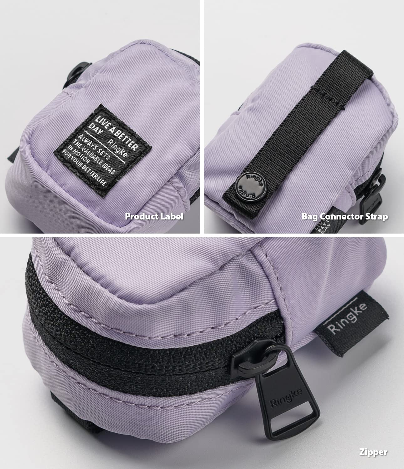 Ringke Mini Pouch Block, Small Bag for Universal Wireless Ear Buds, Durable Waterproof Keychain Backpack Accessories for AirPods Pro 3 & 2 & 1, AirPods 4 & 3 & 2 & 1 Case - Image 3