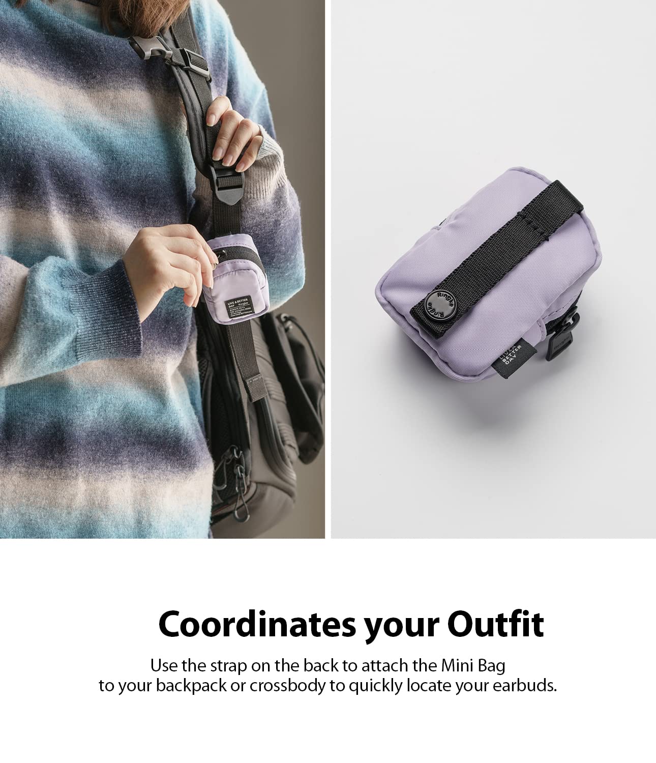 Ringke Mini Pouch Block, Small Bag for Universal Wireless Ear Buds, Durable Waterproof Keychain Backpack Accessories for AirPods Pro 3 & 2 & 1, AirPods 4 & 3 & 2 & 1 Case - Image 8