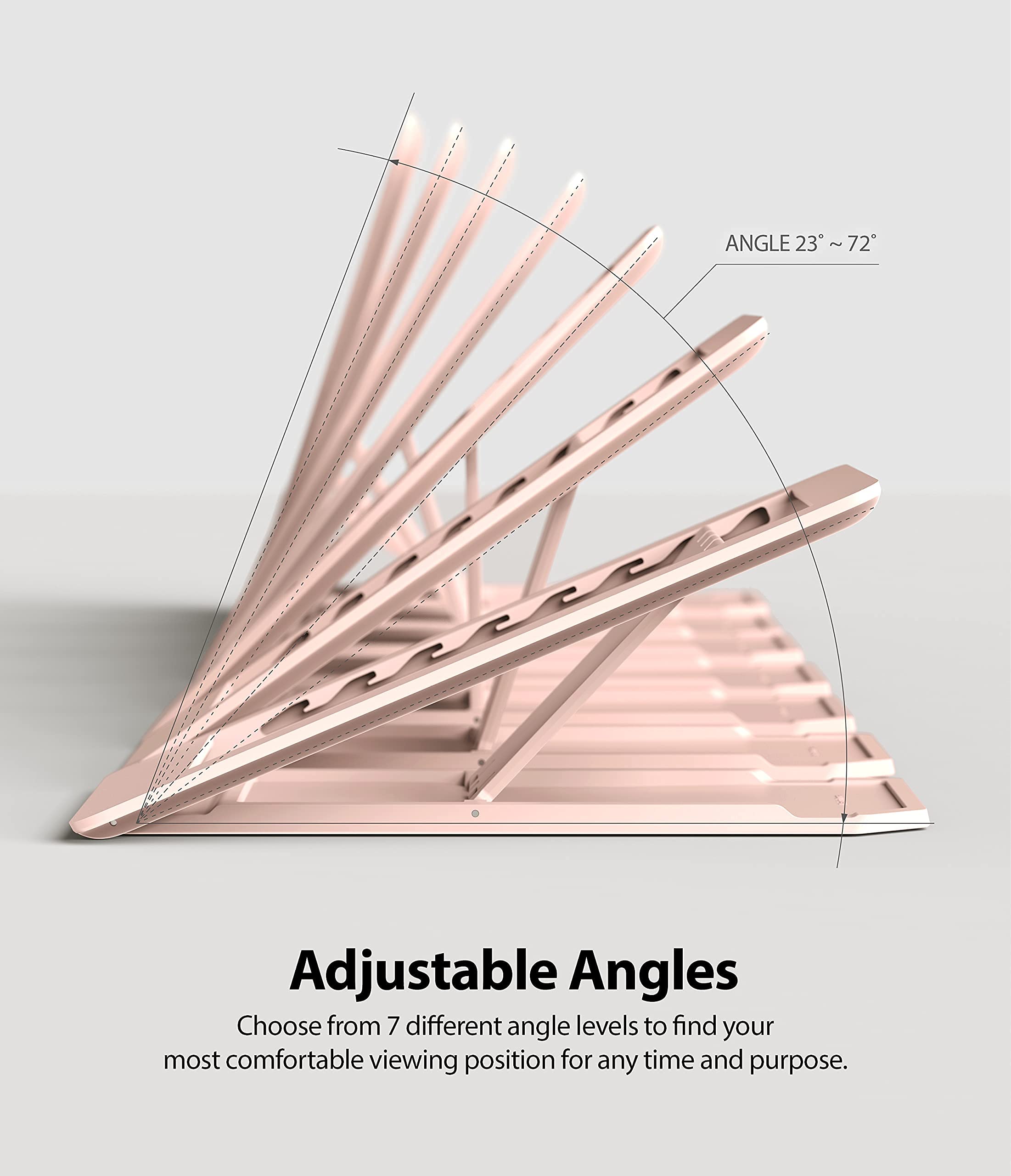 Ringke Outstanding Universal Tablet Stand Spring-Action Kickstand Multi Angle Adhesive Attachment for iPad Tablets, E-Reader, and More - Peach Pink - Image 5