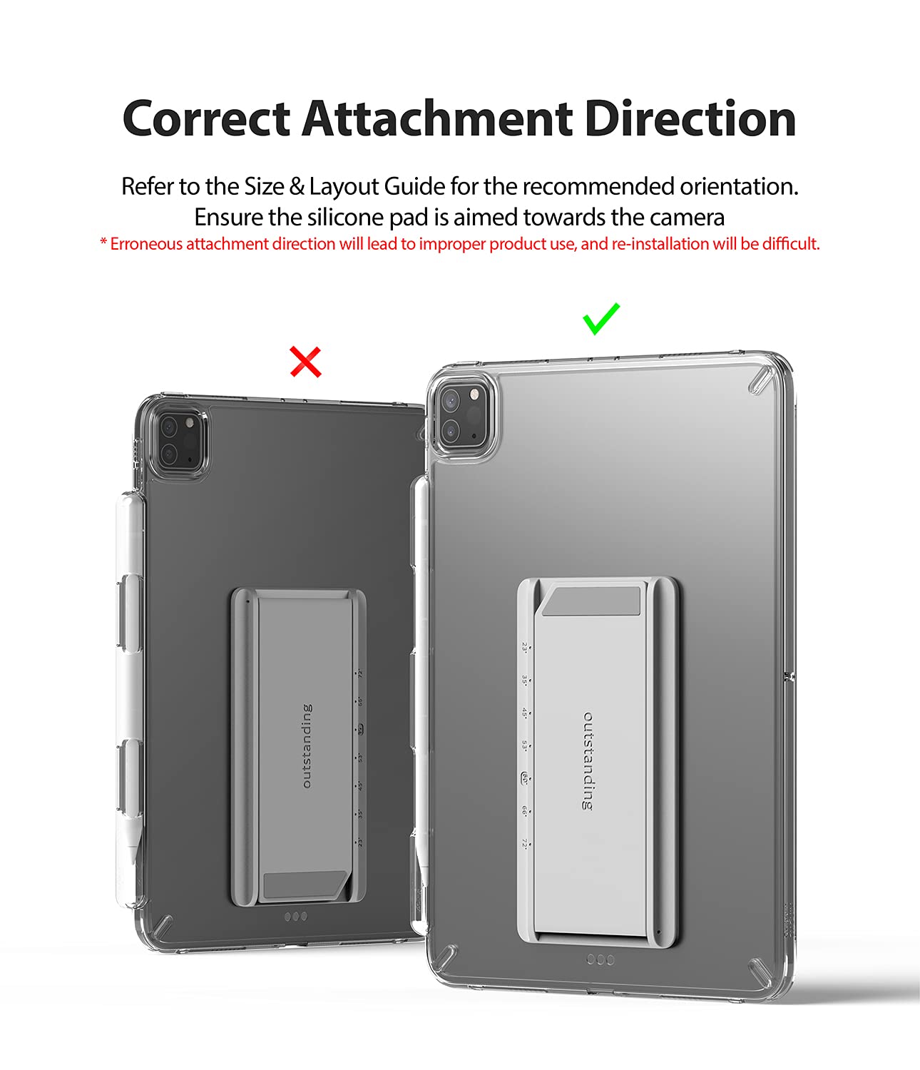 Ringke Outstanding Universal Tablet Stand Spring-Action Kickstand Multi Angle Adhesive Attachment for iPad Tablets, E-Reader, and More - Deep Purple - Image 3