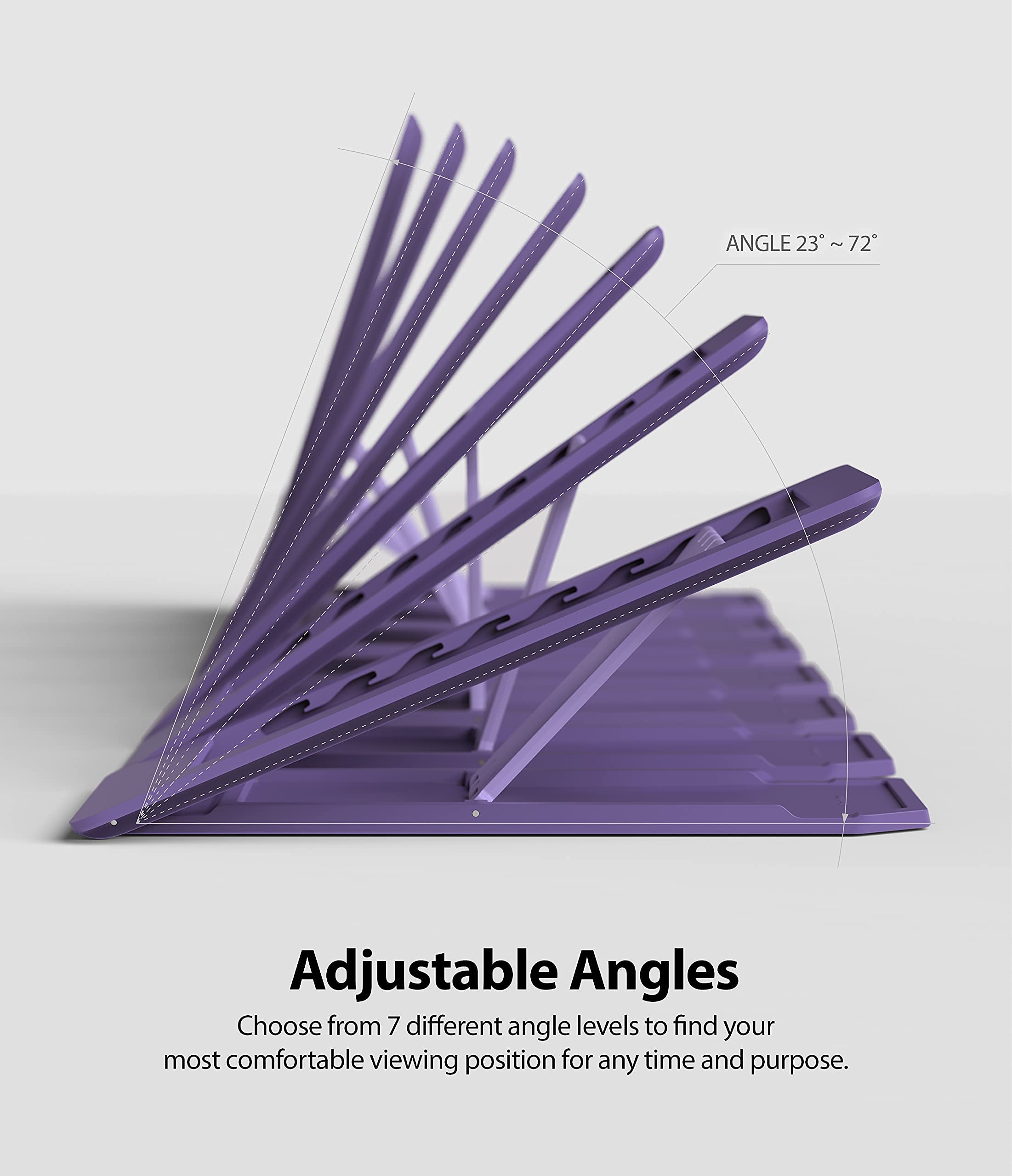 Ringke Outstanding Universal Tablet Stand Spring-Action Kickstand Multi Angle Adhesive Attachment for iPad Tablets, E-Reader, and More - Deep Purple - Image 5