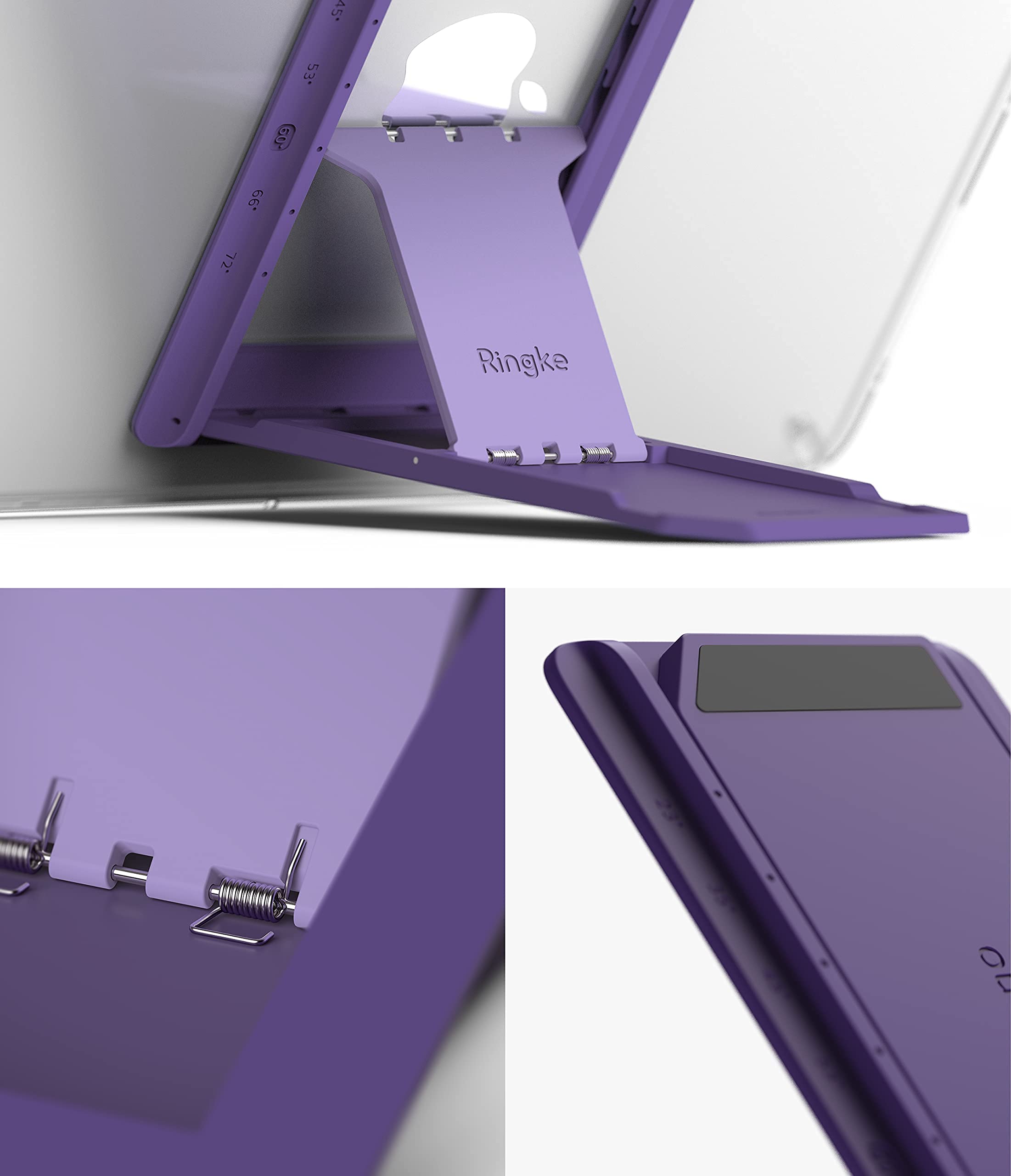 Ringke Outstanding Universal Tablet Stand Spring-Action Kickstand Multi Angle Adhesive Attachment for iPad Tablets, E-Reader, and More - Deep Purple - Image 8