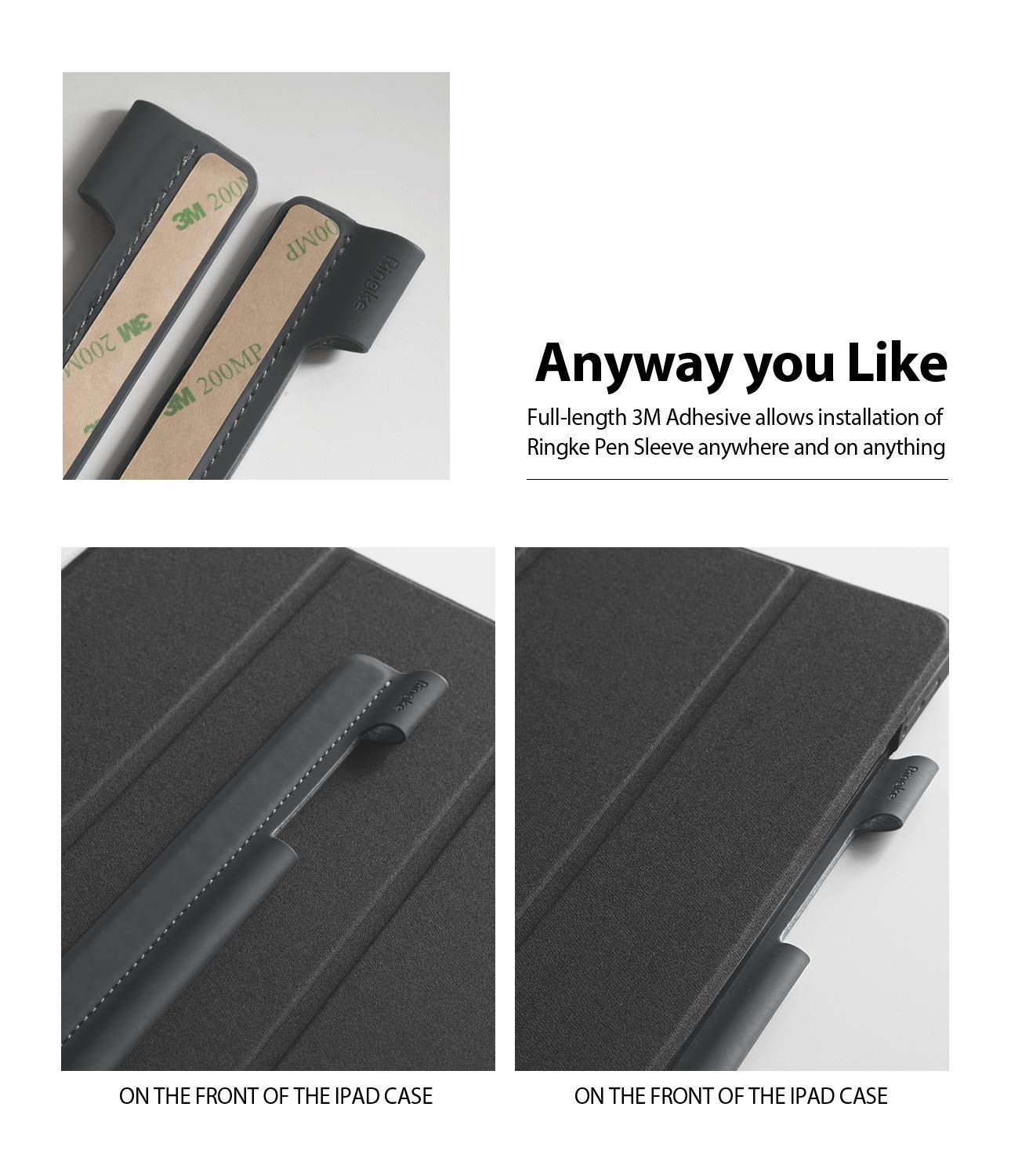 Ringke Pen Sleeve Charcoal Gray Designed for Apple Pencil, Journal, Tablets, and More - Image 4