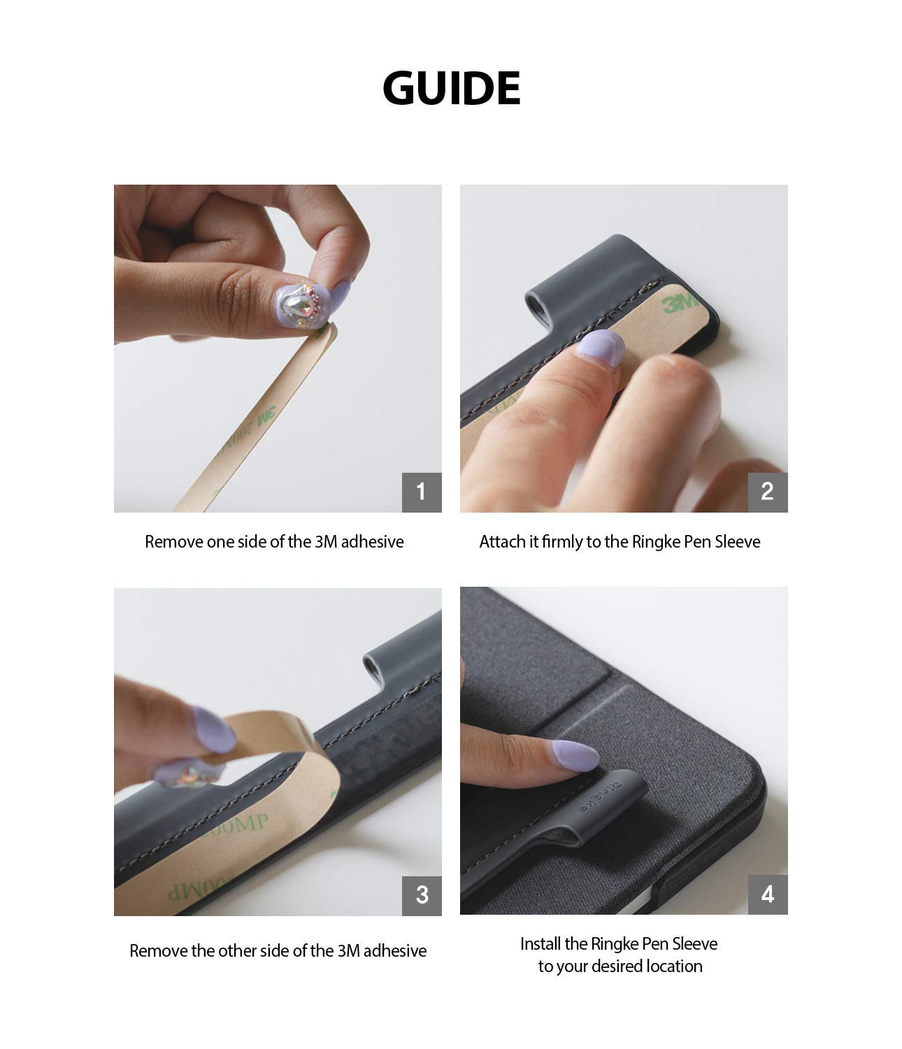 Ringke Pen Sleeve Charcoal Gray Designed for Apple Pencil, Journal, Tablets, and More - Image 9