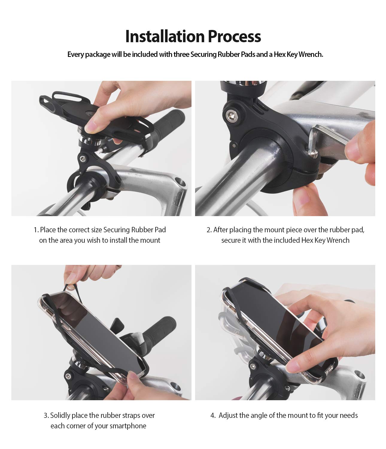 Ringke Spider Grip Mount Holder, Bike Mount Phone Holder Universal Smartphones Handler Clamp 360° Rotation Bicycle Cradle Accessories - Image 9