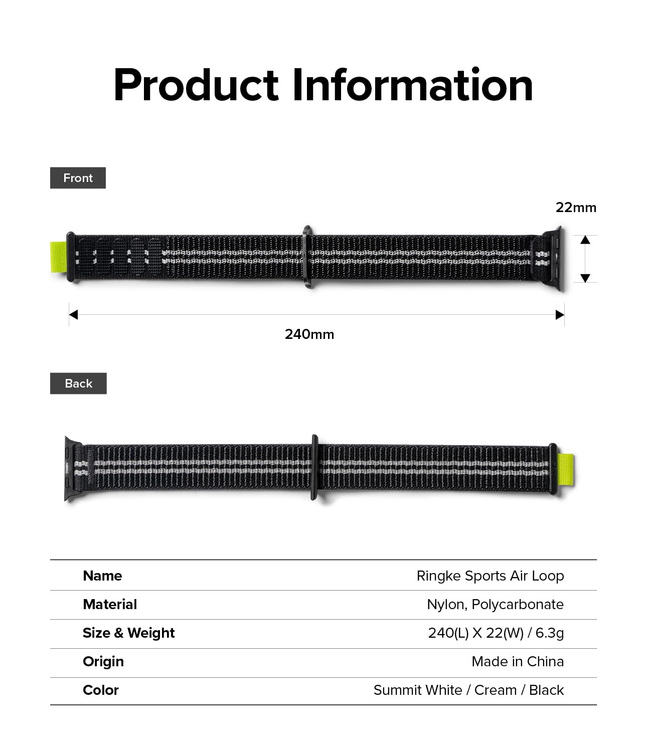 Ringke Sports Air Loop Compatible with Apple Watch Band 42mm (10), 41mm, 40mm, 38mm, Lightweight Breathable Woven Nylon for Women, Men, Designed for Apple Watch Series 10 9 8 7 SE - Image 9