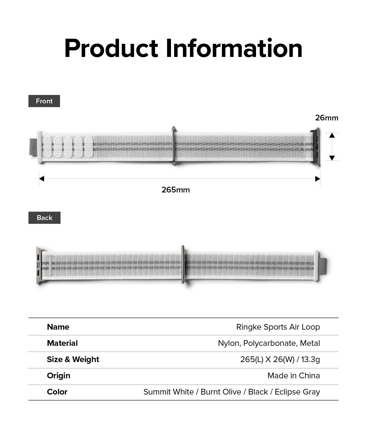 Ringke Sports Air Loop Compatible with Apple Watch Band 49mm, 46mm, 45mm, 44mm, 42mm, Lightweight Breathable Nylon for Women, Men, Designed for Apple Watch Ultra Series 10 9 8 7 SE - Image 9