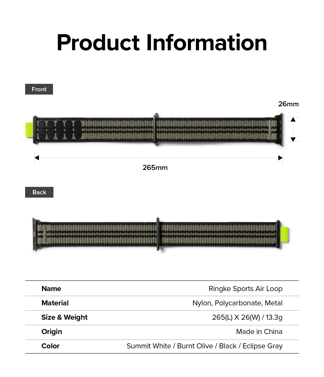 Ringke Sports Air Loop Compatible with Apple Watch Band 49mm, 46mm, 45mm, 44mm, 42mm, Lightweight Breathable Nylon for Women, Men, Designed for Apple Watch Ultra Series 10 9 8 7 SE - Image 9